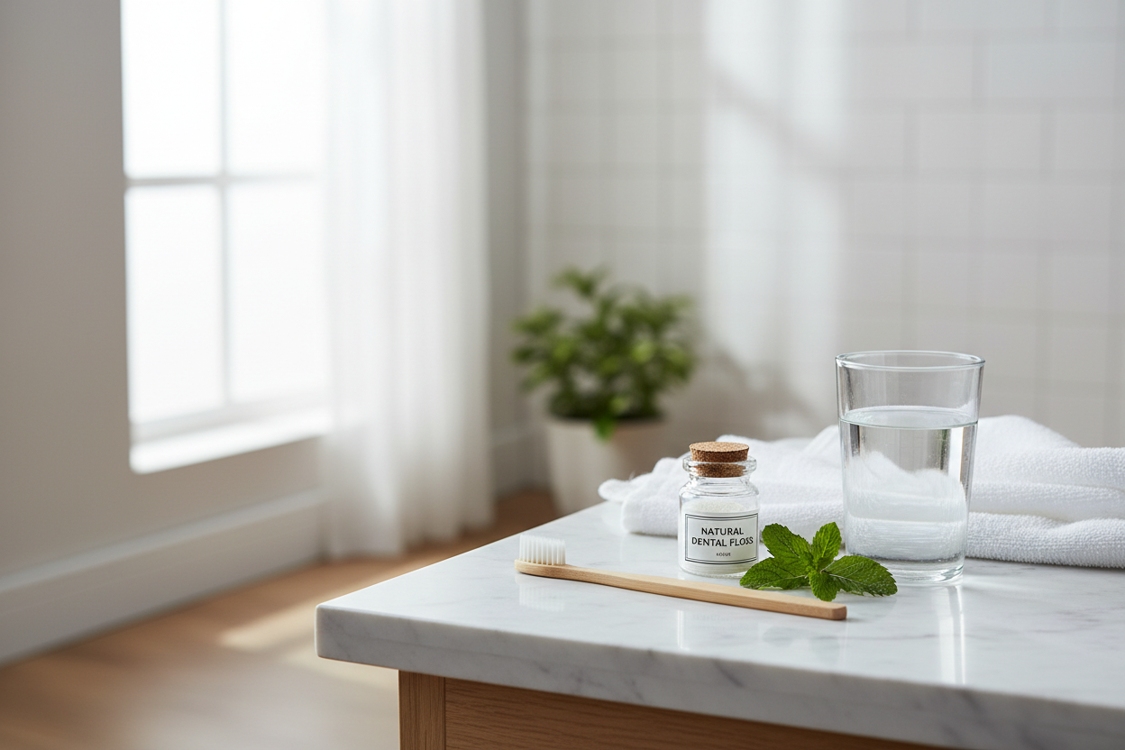 Image lifestyle épurée sur la santé dentaire